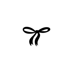 Hand drawn ribbon bow silhouette 