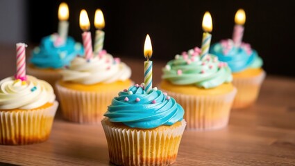 birthday cupcake with candle