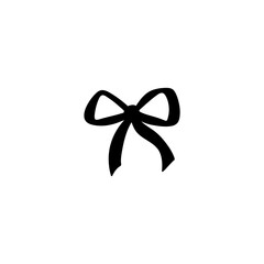 Hand drawn ribbon bow silhouette 