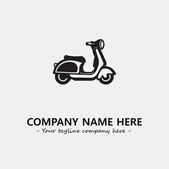 Fototapeta premium Scooter silhouette illustration black and white for logo company vector image 