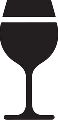 Wine glass with wine flat vector icon