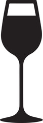Wine glass flat vector icon