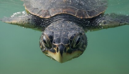 Underwater Portrait of a Sea Turtle