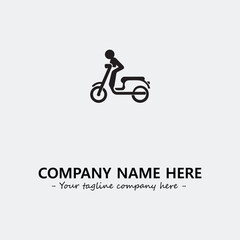 Fototapeta premium Scooter silhouette illustration black and white for logo company vector image 