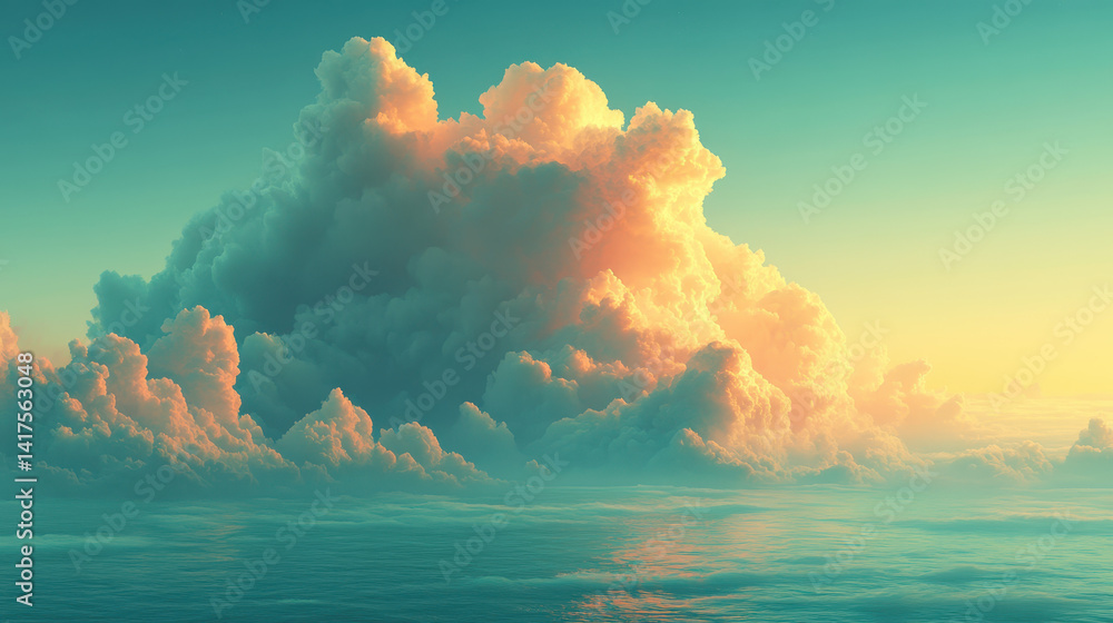 Poster exploration of a dormant virtual landscape with pixelated skies and glitching structures from the ea