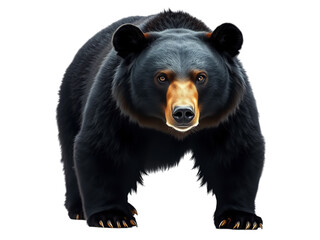 Fototapeta premium Onyx Sentinel: The Black Bear's Watchful and Imposing Guardianship