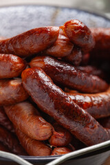 Homemade and smoked Polish style pork sausages.