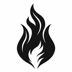 Freedom Flame vector silhouette black design white background