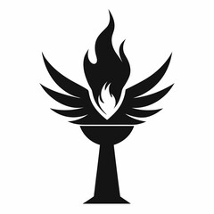 Freedom Flame vector silhouette black design white background