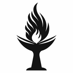 Freedom Flame vector silhouette black design white background