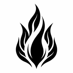 Freedom Flame vector silhouette black design white background