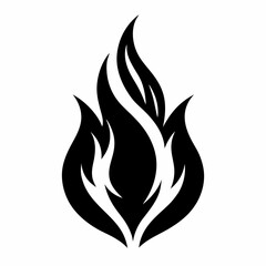 Freedom Flame vector silhouette black design white background