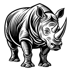 Download Rhino Vector Silhouette Art And Illustration Eps File For Design.