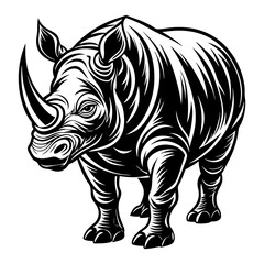 Download Rhino Vector Silhouette Art And Illustration Eps File For Design.