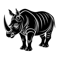 Download Rhino Vector Silhouette Art And Illustration Eps File For Design.