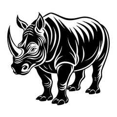 Download Rhino Vector Silhouette Art And Illustration Eps File For Design.