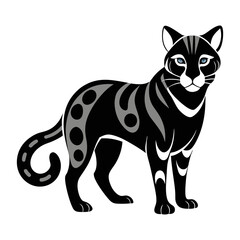Download Ocelot Vector Silhouette Art And Illustration White Background Eps File For Design.