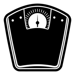 Monochrome Weight Scale Illustration For Fitness Or Medical Purposes Isolated On White