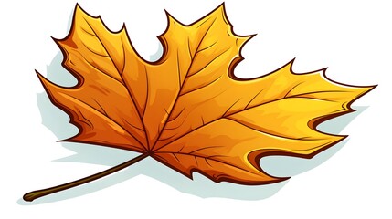 Autumnal leaf cartoon in comic book style for seasonal illustrations and design projects