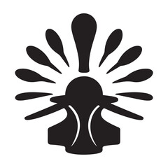 Minimalist Vector Black silhouettes Radial Icon: Fan, Turbine, Symbol. with white background