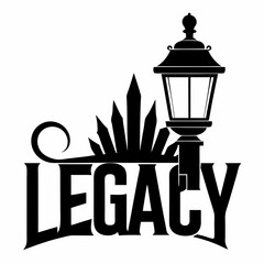 Legacy Light vector silhouette black design white background