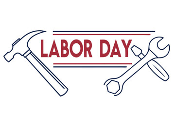   Happy labor day logo vector illustration.
