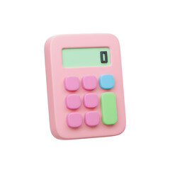 3D Rendering Icon calculator Transparent Background, Cartoon Plastic Style