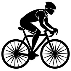 Obraz premium Cyclist Silhouette Road Bike Athlete Riding Bicycle Sport Fitness Minimalist Design