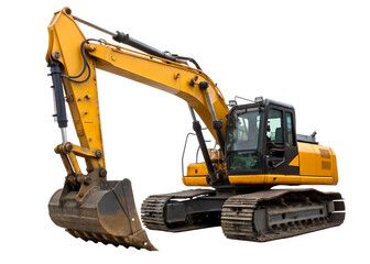 Excavator performing heavy construction work at a job site