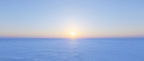 Obraz premium Serene Horizon: A Tranquil Panorama of Sky, Sea, and the Setting Sun