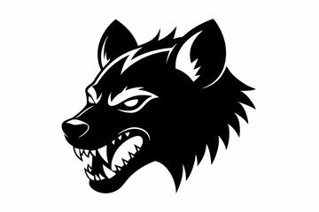 Grinning Hyena Head Aggressive Style Silhouette
