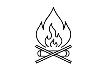 Campfire Grill Line Art