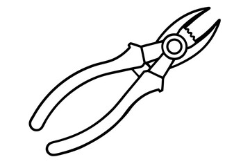 Cutting Pliers Line Art