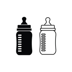 Set of baby bottle icon designed for mobile apps and web interfaces. Vector illustration