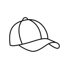 Sports cap black and white icon design with editable stroke