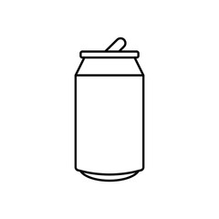 Soda can symbol and icon design with editable stroke on a white background