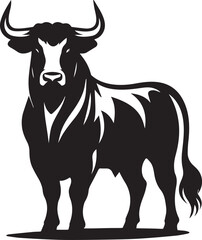 bull clipart silhouette vector, bull illustration , bull silhouette vector isolated on white background