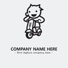 Scooter silhouette illustration black and white for logo company vector image
