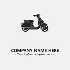 Scooter silhouette illustration black and white for logo company vector image
