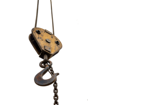 Heavy duty pulley system used for lifting in construction sites