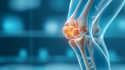 High-detail x-ray of a child&rsquo;s knee joint development medical imaging digital art clinical environment scientific viewpoint health concept