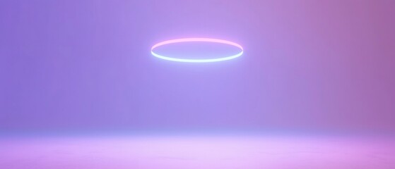 Abstract Render of a Glowing Halo in a Vibrant Pastel Gradient Environment