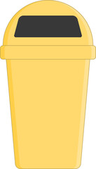 Cartoon street trash bin. Plastic garbage container.