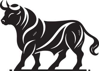 Obraz premium bull clipart silhouette vector, bull illustration , bull silhouette vector isolated on white background