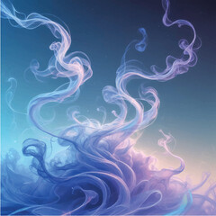 Abstract blue fractal smoke creates a hazy and artistic digital design