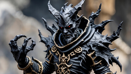 Jagged blackened miniature of an infernal demon