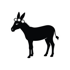 Fototapeta premium Donkey Silhouette vector illustration, Donkey Silhouette Bundle