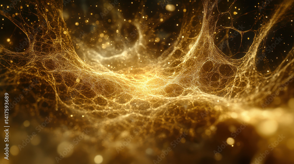 Aufkleber exploring the captivating world of nano-fibers and particles, where molecular structures glow with e
