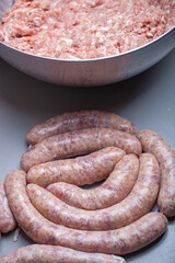 Homemade Polish style pork sausages.