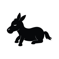 Fototapeta premium Donkey Silhouette vector illustration, Donkey Silhouette Bundle